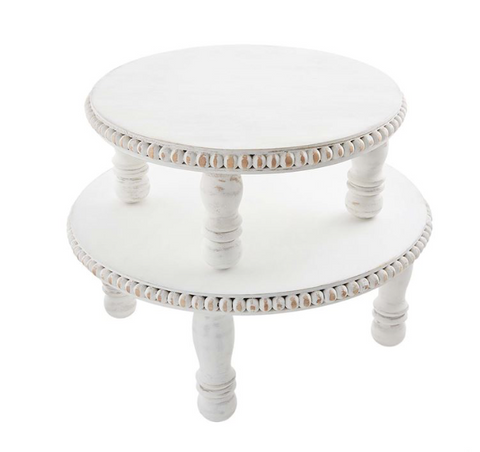 White Beaded Pedestal