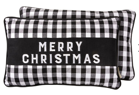 Merry Christmas Buffalo Plaid Pillow