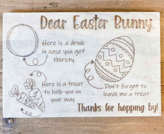 Illustrated Easter Bunny Serving Board