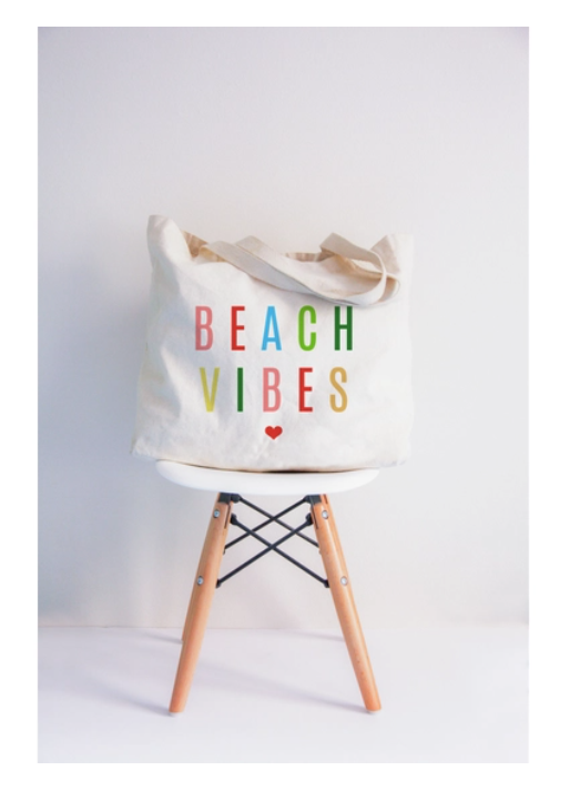 Colorful Beach Vibes XL Tote Bag