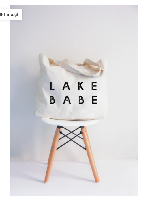 Lake Babe XL Tote Bag