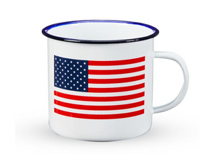 American Flag Enamel Mug