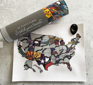 US State Flag Scratch Your Travels Mini Map