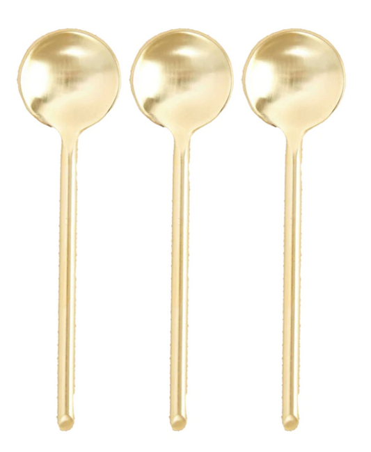 Mini Gold Dip Spoons (Set of 3)