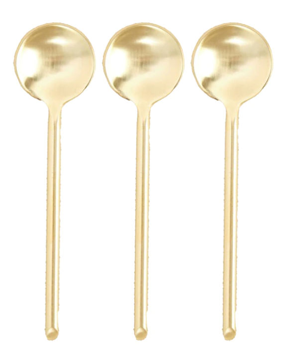 Mini Gold Dip Spoons (Set of 3)