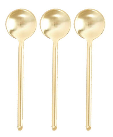 Mini Gold Dip Spoons (Set of 3)