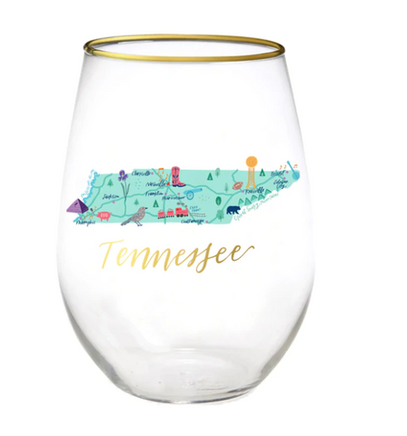 Tennesee Stemless Wine Glass