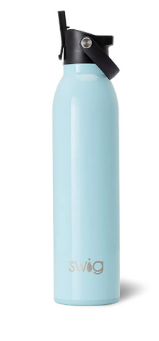 Shimmer Aquamarine Flip + Sip Water Bottle