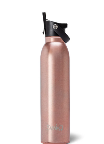 Shimmer Rose Gold Flip + Sip Water Bottle