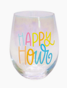 Happy Hour Stemless Wine Glass