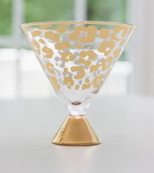 Martini Glass | Gold Leopard - Set of 4