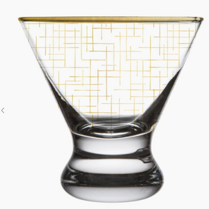 Gold Hatch Martini Glass