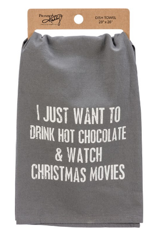 Hot Chocolate & Christmas Movies kitchen Towel