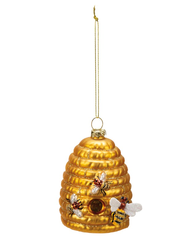 Glass Ornament - Bee Hive