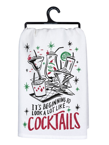 To Look A Lot Like Cocktails Kitchen Towel