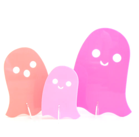Pink Set Opaque Acrylic Ghost Decorations