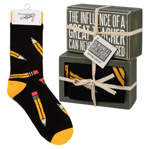 Box Sign & Sock Set - Influence Of A Great Teacher