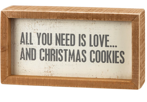 Box Sign - Love And Christmas Cookies