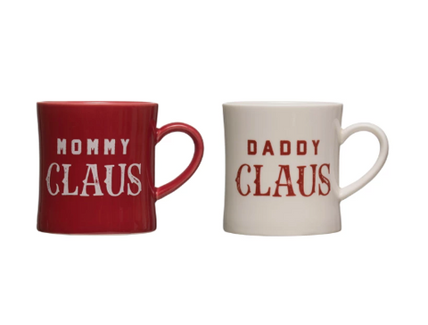 Mommy/Daddy Claus Stoneware Mugs