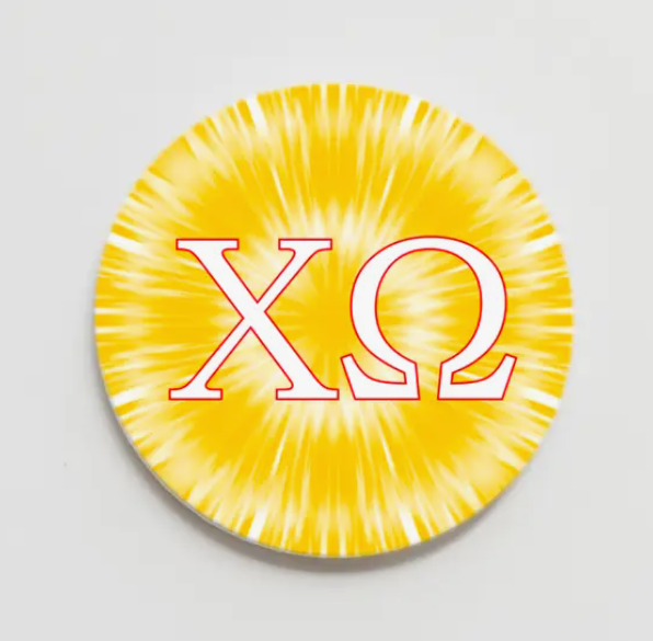 Chi Omega Groovy Greek Button - 3.00 inch