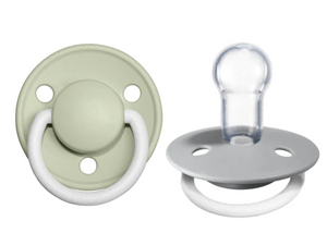 BIBS Pacifier De Lux Silicone 2 PK Sage GLOW / Cloud GLOW ONE SIZE