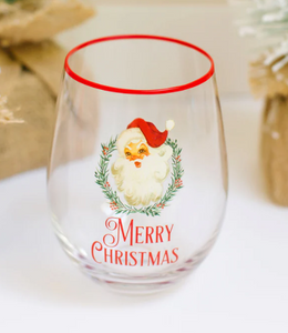 Merry Christmas Stemless Wine Glass