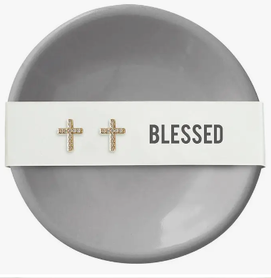 Ring Dish & Earrings-Blessed