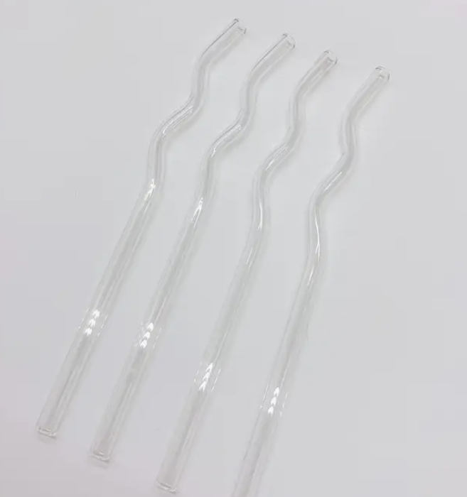 Squiggly Reusable Glass Drinking Straw