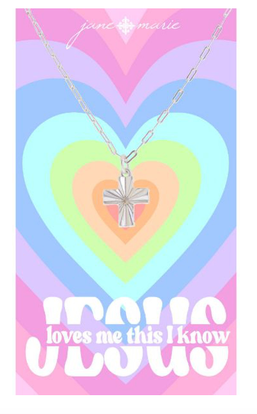 KIDS SILVER TEXTURED CROSS NECKLACE