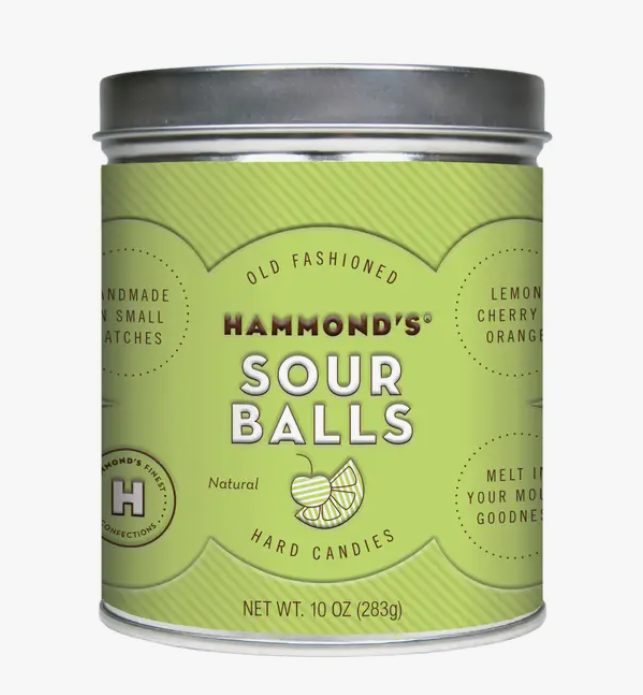 Hammond's Sour Balls Drops Tin 10oz