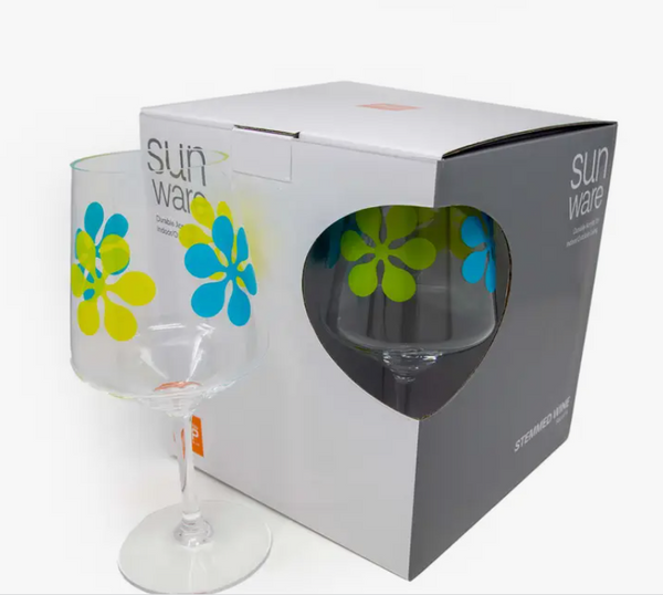 Acrylic 18oz Wine Goblets - Modfest Design -Set of 4 Orange