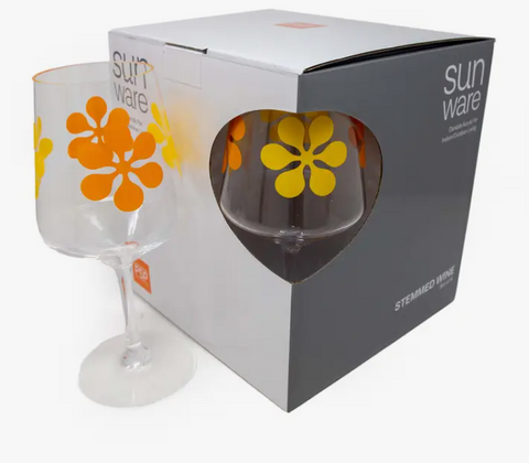 Acrylic 18oz Wine Goblets - Modfest Design -Set of 4 Orange