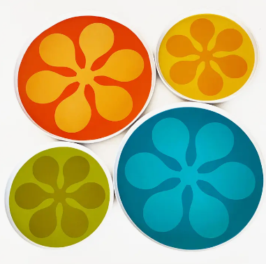 Modfest Melamine Salad Plates - Set of 4