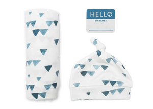 LULUJO HELLO WORLD HAT & SWADDLE SET