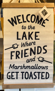 Welcome to the Lake banner with rope