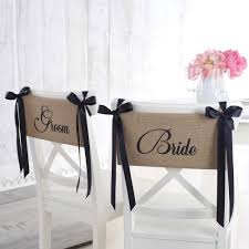 Bride and Groom Chair Sash Set