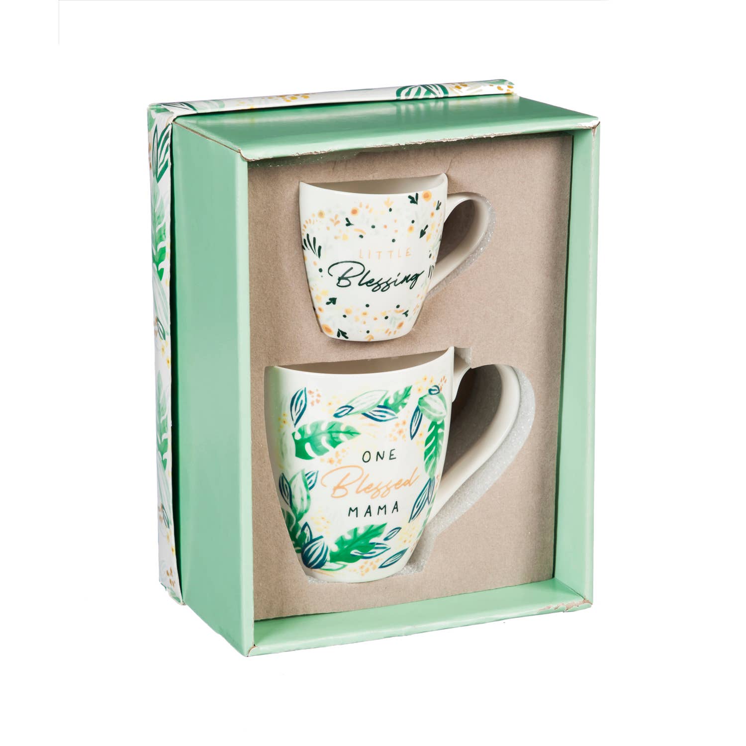 Mommy and Me Ceramic Cup Gift Set, One Blessed Mama/ Little Blessing