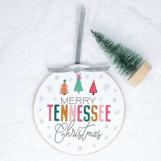 Merry Tennessee Wooden Ornament