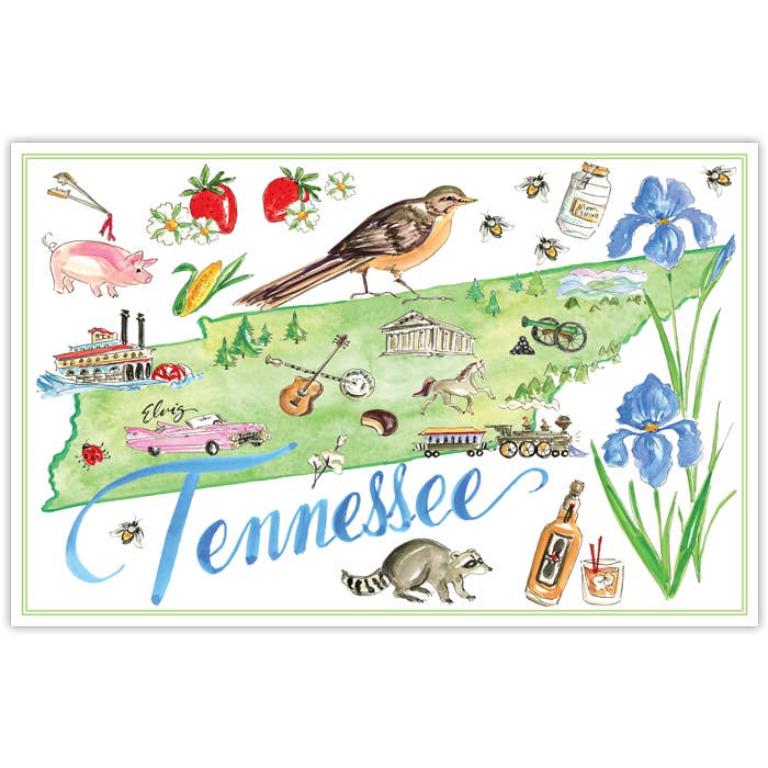 Tennessee Handpainted Icons Placemat