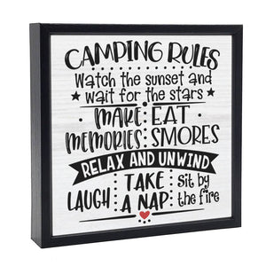 Camping Rules | Wood Sign