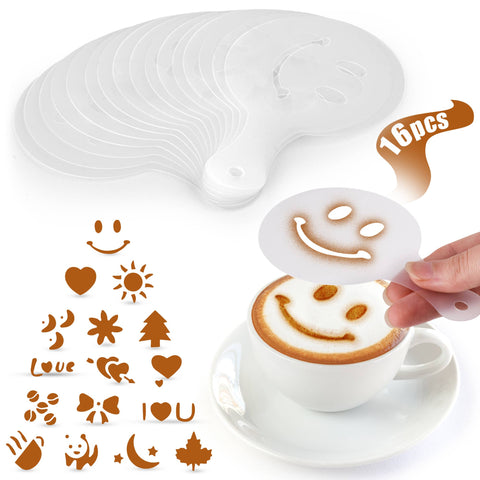 Plastic Stencils for Latte Art 16pc