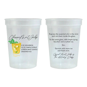 Classic Mint Julep Watercolor Cups - Set of 6