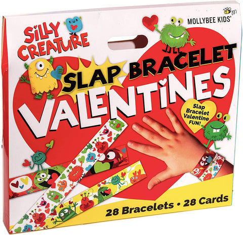 Silly Creature Valentines Slap Bracelets and Cards