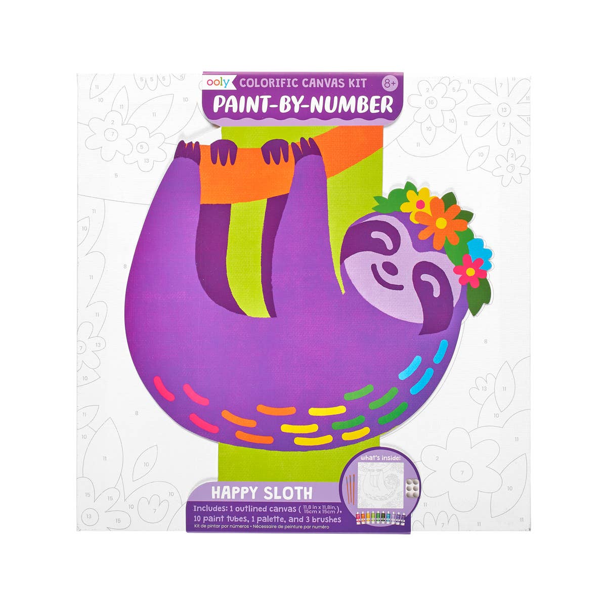 Paint by Number Kit - Happy Sloth