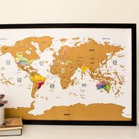 Scratch Your Travels Watercolor World Map with US States