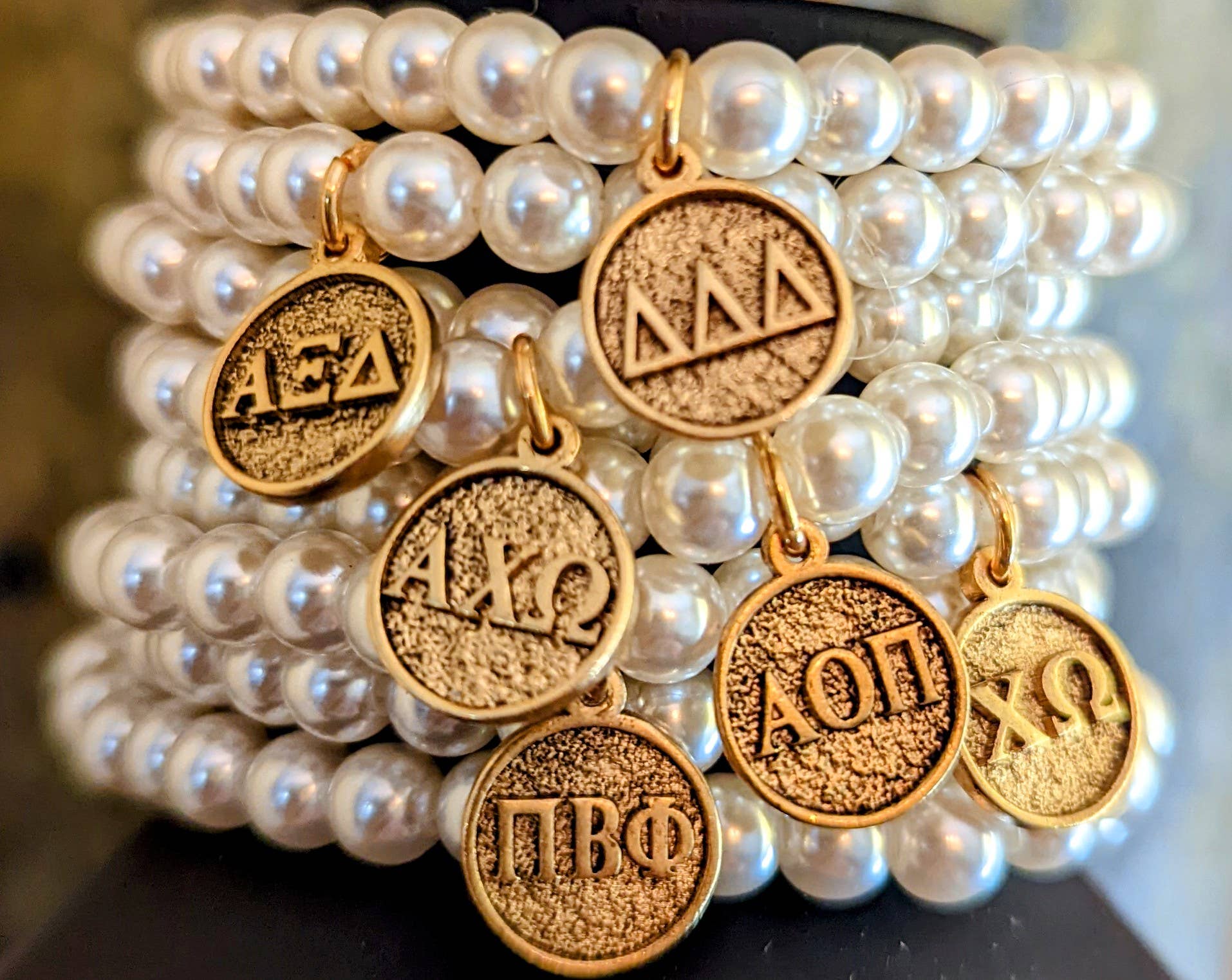 Chi Omega Sorority Pearl Bracelet