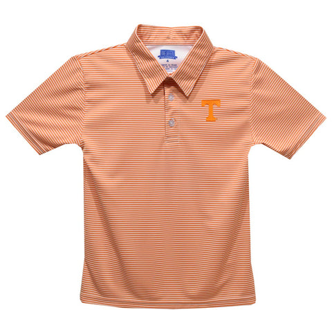 Tennessee Vols Embroideredred Orange Striped Kids Polo Shirt