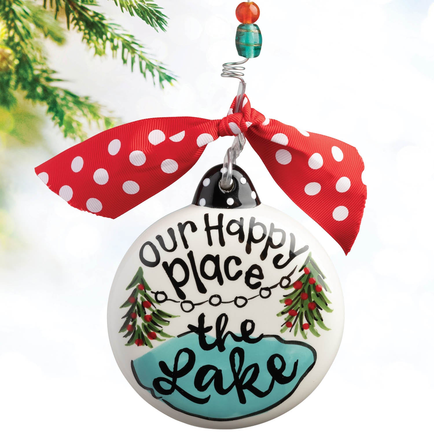 Our Happy Place at the Lake Puff Ornament