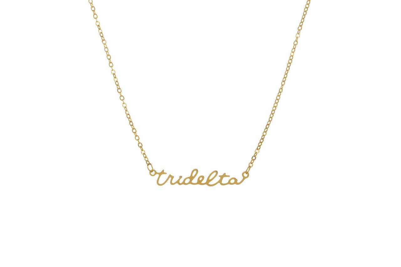 Delta Delta Delta Sorority Script Necklace