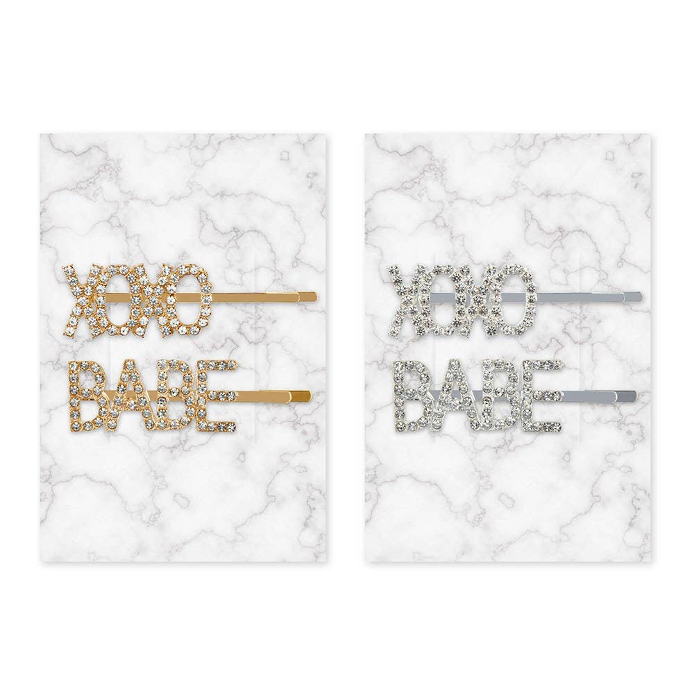 Rhinestone Hair Clips - XOXO Babe